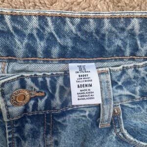 H&M Light Blue Baggy Straight-Leg Jeans